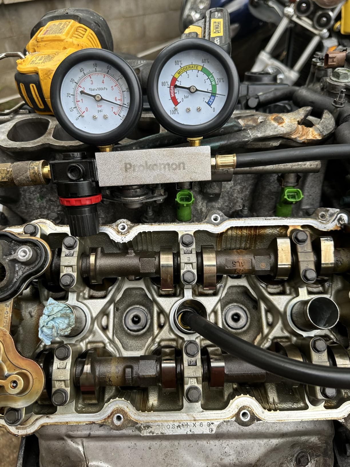 Engine Cylinder Leak Down Tester Kit; Gasoline Engine Leakdown Tester Kit with Extension Rod; Cylinder Leakage Tester Set for Pressure Check and Leakage Rate Test customer photo 1