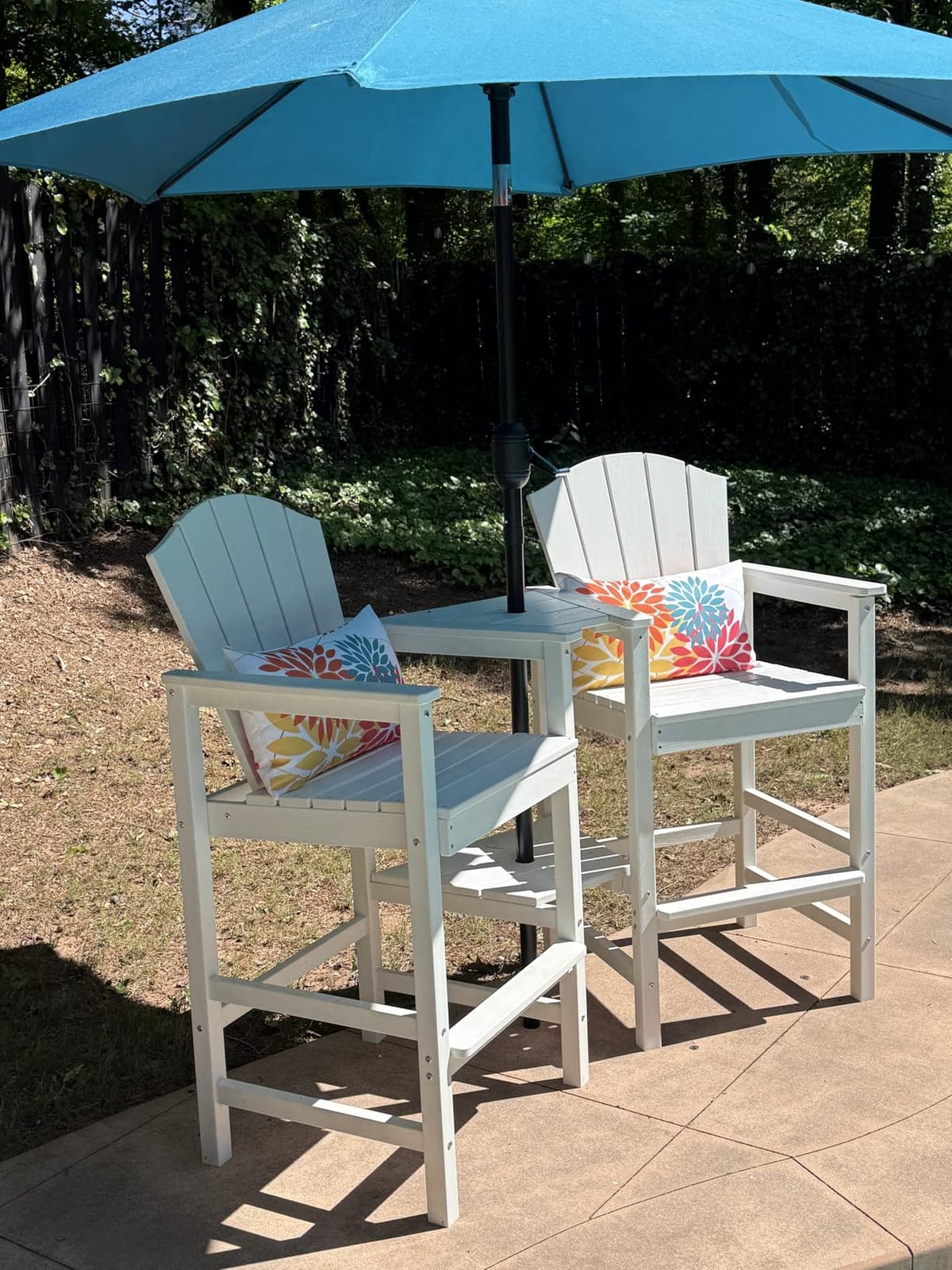 Tall Adirondack Chair Set of 4 with Double Connecting Trays, Aruba | HDPE Tall Adirondack Barstools, Embossed Bar Height Adirondack Chair for 2, All Weather Resistant Balcony Adirondack Chairs customer photo 1