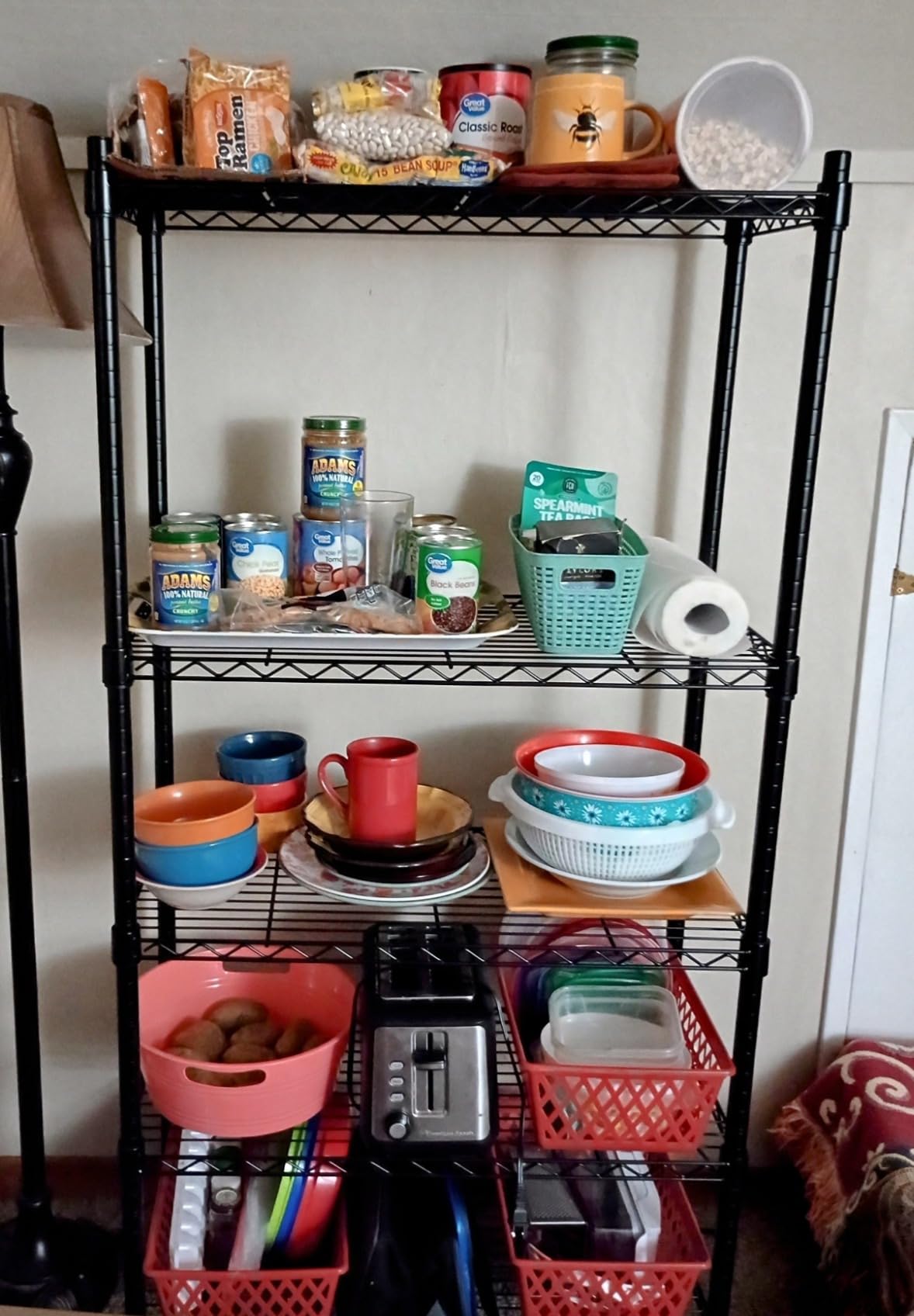 CAPHAUS 4-Tier Commercial Grade Heavy Duty Adjustable Height Wire Shelving w/Wheels & Leveling Feet, Storage Metal Steel Shelf, Garage Shelving Storage, Utility Wire Rack Storage Shelving Unit, 60