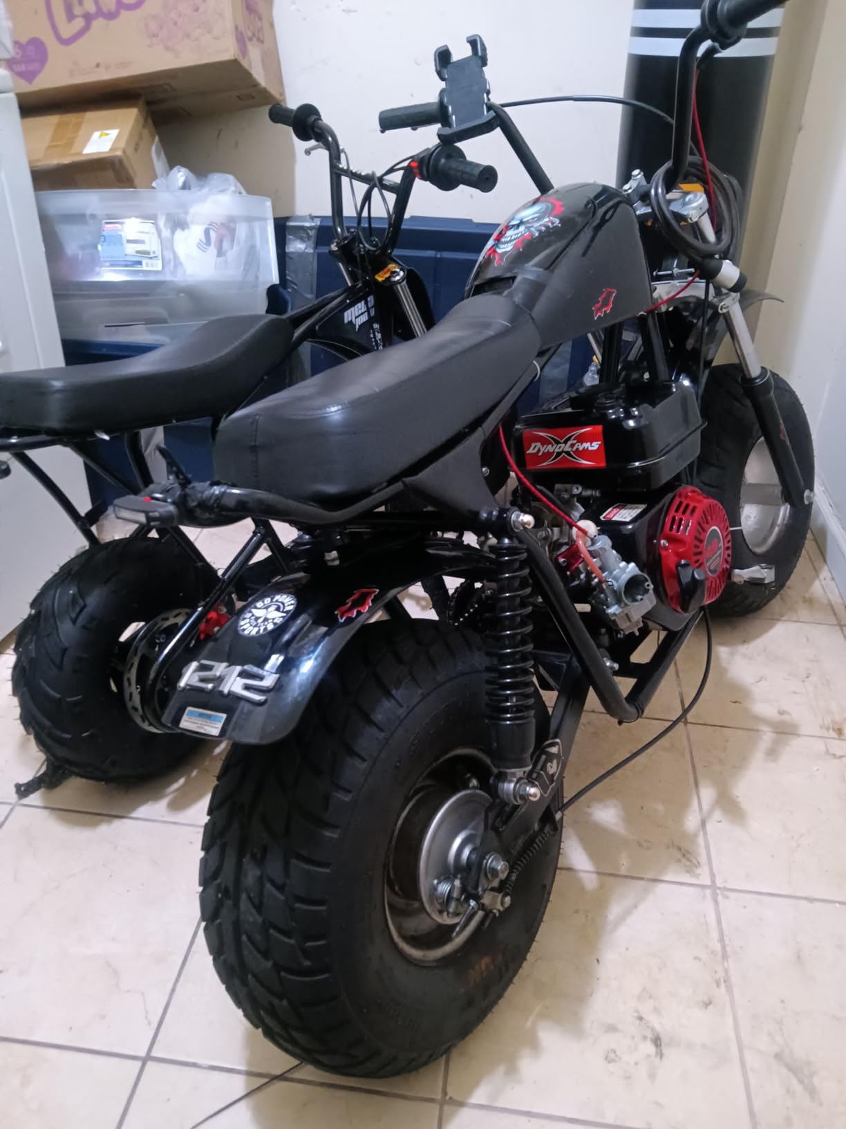 M Massimo Motor MB200S Four Stroke Single Cylinder Displacement 196CC, 1 Gal 19X7.00-8 in Weight Capacity 220 LBS 25 MPH, Gas Minibike, Mini Motorcycle (Black) customer photo 2