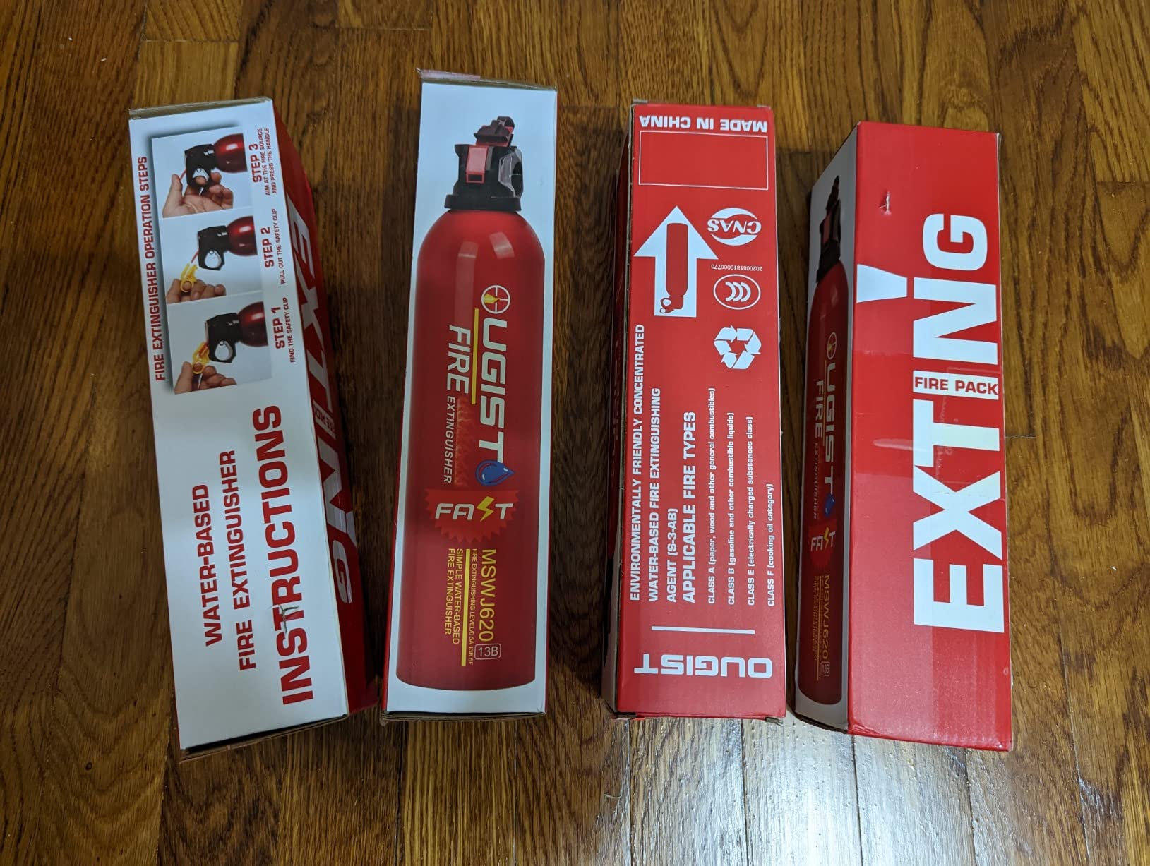 Multipurpose Fire Extinguisher (4 Pack, 21oz Each) with Wall Mount Bracket, Water-Based Foam No Residue, for Kitchen Grease & Electrical Fires, Portable Small Extinguisher for Home, Vehicle & Office customer photo 1