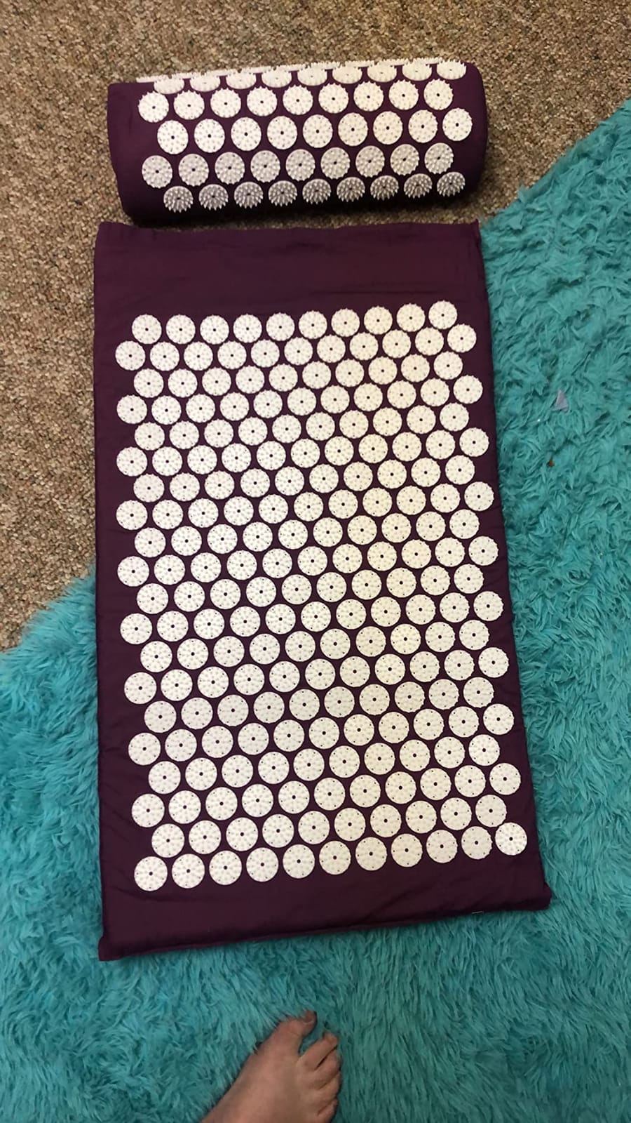 XiaoMaGe 4PCS Set Acupressure Mat and Pillow Set with Carry Bag customer photo 1