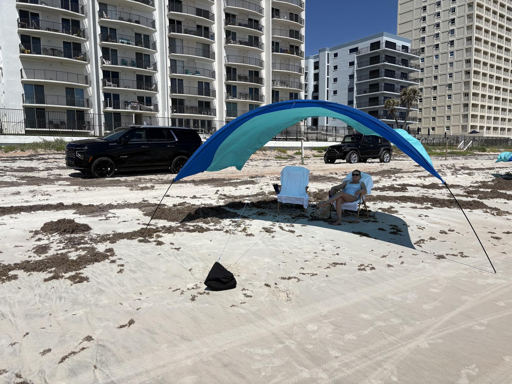 Shibumi Shade Quiet Canopy Version | Beach Tent | Sets Up in 3 Mins | 150 Sq. Ft. of Shade for up to 8 People | Includes Wind Assist | UPF 50+ Sun Protection customer photo 2