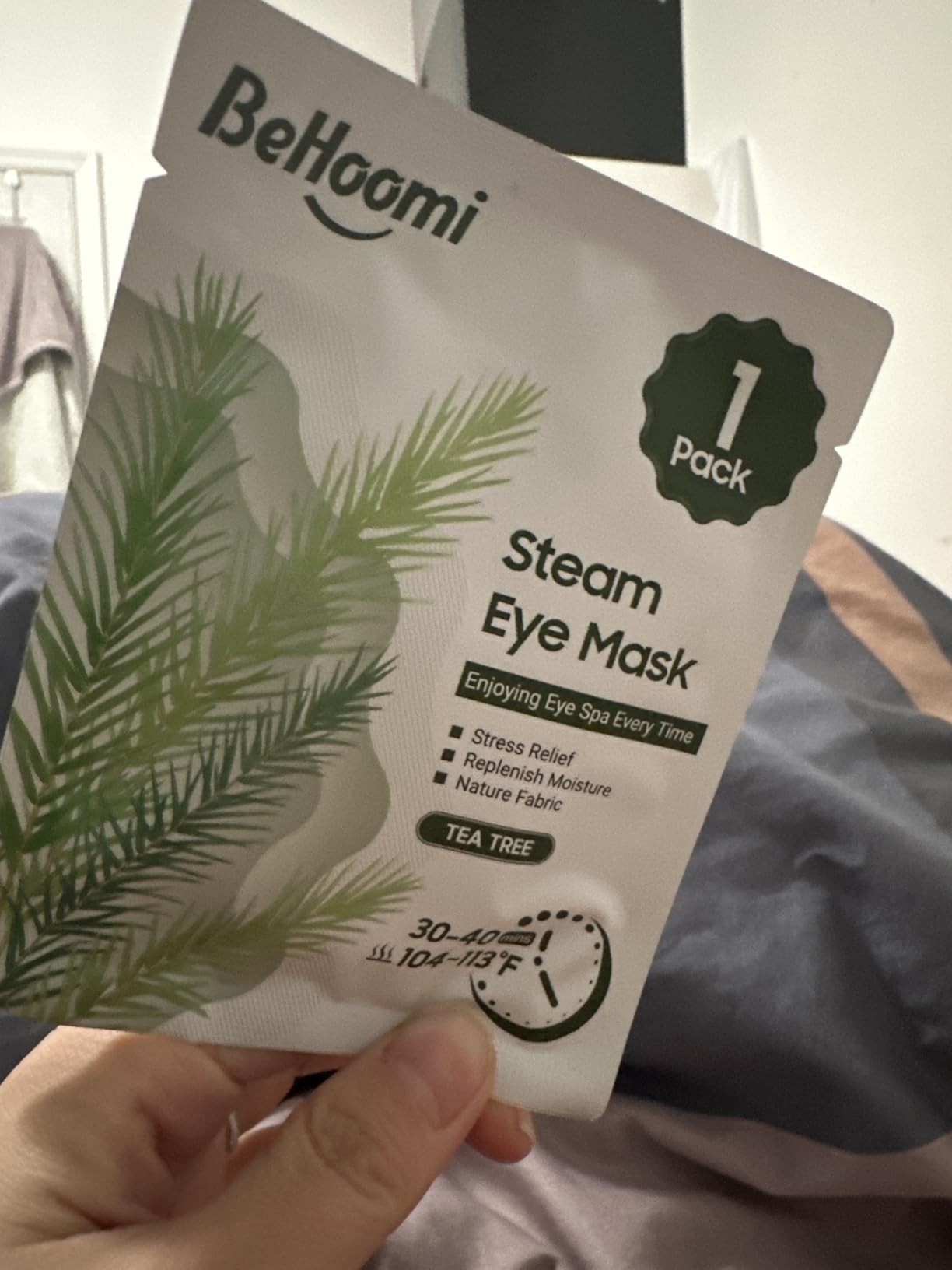 BeHoomi Steam Eye Mask, 10Packs Heated Eye Mask, Self Heating Disposable SPA Warm Compress for Eyes Sleep Mask, Travel Essentials & Relaxation Gifts for Women (Lavender Scent) customer photo 1