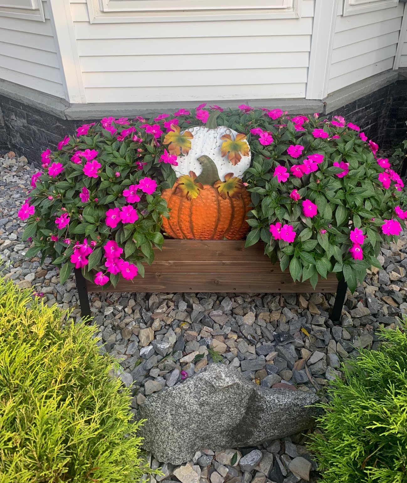 Metal Pumpkin Yard Stakes Fall Harvest Garden Lawn Yard Porch Outdoors Welcome Decorations Autumn Halloween Thanksgiving Decorative Pumpkins Outdoor Decor customer photo 2