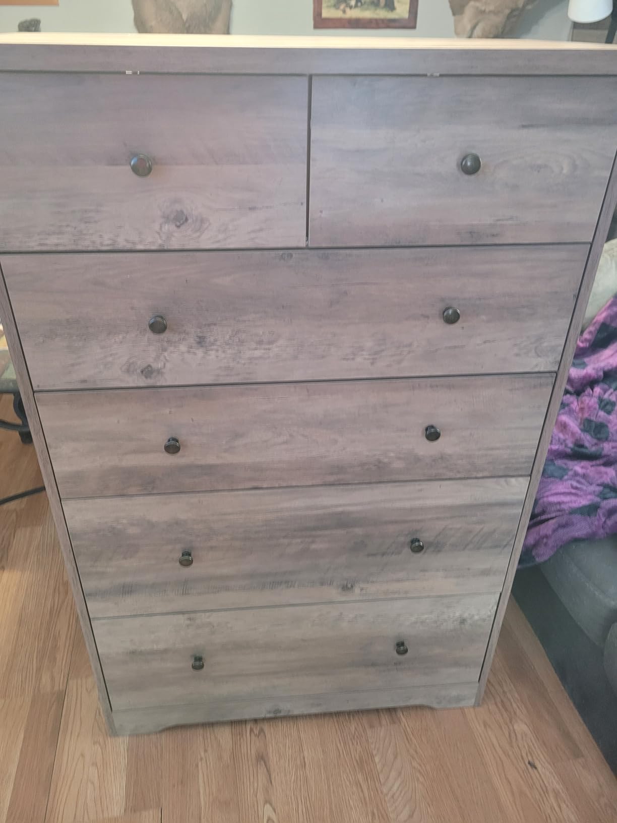 VINGLI Mirrored Dresser for Bedroom with 6 Storage Drawer Modern Chest of Drawers, Silver, 32