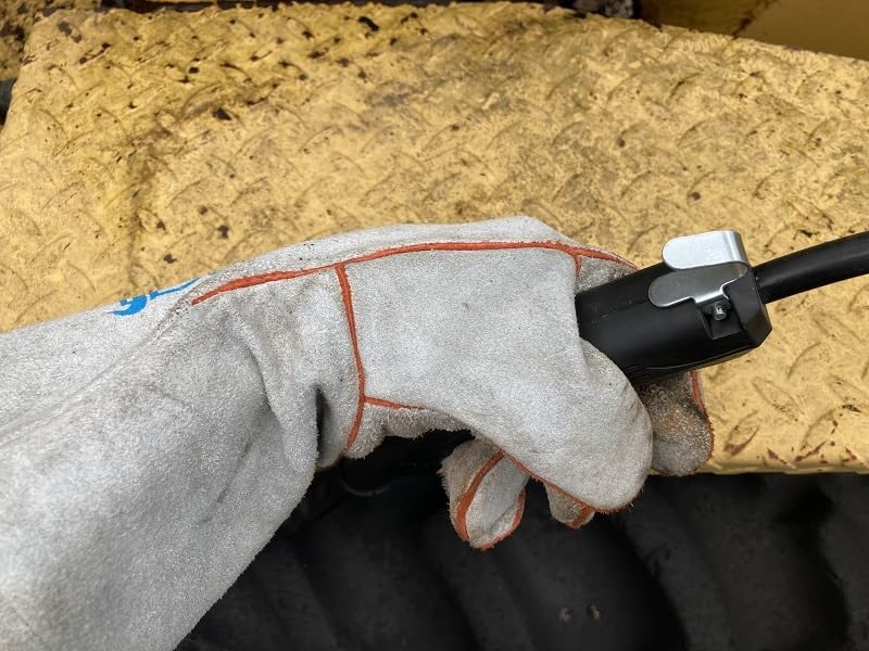 Welding Gloves Heat Resistant Leather Fireproof Gloves 14 In Grey | Welders Gloves for MIG TIG Stick, Grill Gloves Mitts for BBQ, Oven, Forge, Fireplace, Fire Pit, Furnace, Wood Stove, Dry Ice, Baking customer photo 2