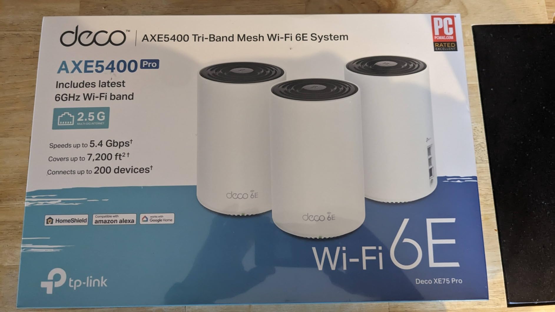TP-Link Deco XE75 Pro AXE5400 Tri-Band WiFi 6E Mesh System (3-Pack) | One 2.5 Gbps WAN/LAN Port, two 1 Gbps LAN Ports, Covers up to 7,200 Sq. Ft., AI-Driven Mesh, 6 GHz Band customer photo 1