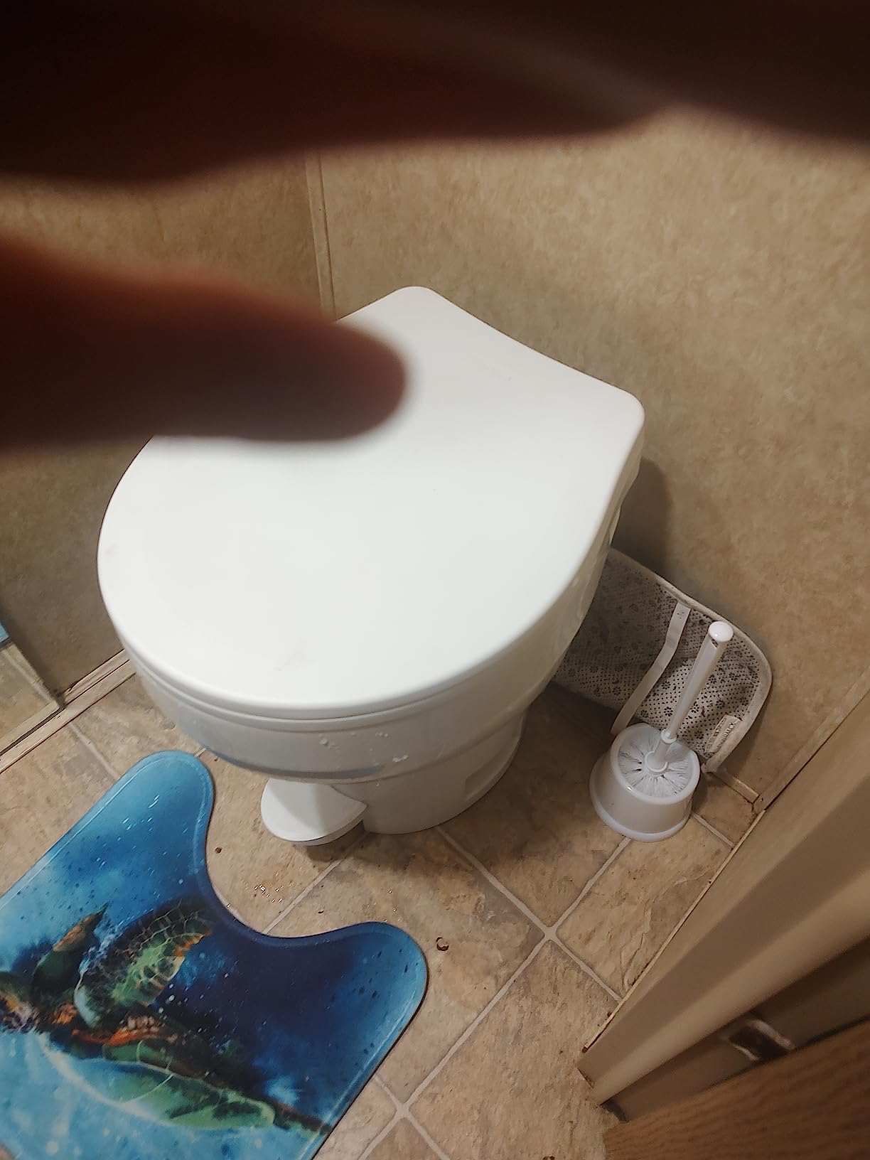 Thetford Aqua-Magic VI High Profile, White | Space-saving design, easy installation, foot flush, Residential sized SloClose seat, deepest toilet bowl available for RVs customer photo 1