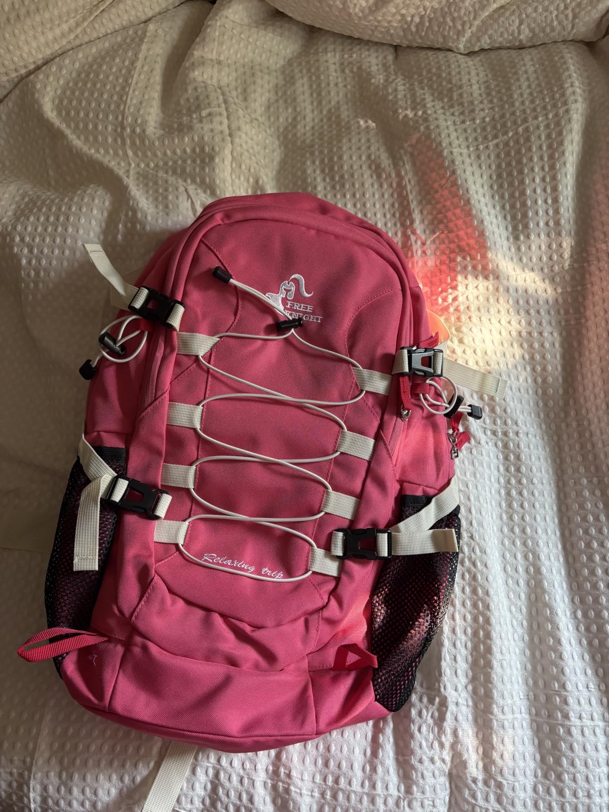 Bseash 40L Waterproof Hiking Backpack with Rain Cover, Outdoor Sport Travel Bag Daypack for Camping Climbing Skiing Cycling (Milk Green) customer photo 1