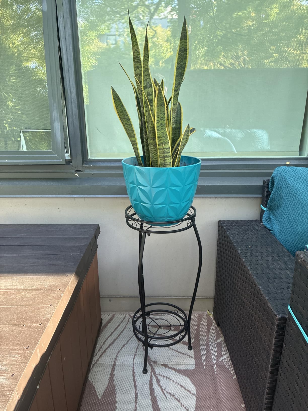 Kavlium Plant Stand Indoor Outdoor, Tall Black Metal, 2 Tier 27.1 Inch | Rustproof Metal, Stable 3-Leg Base, Heavy Duty 100 lb Capacity, Multiple Plant Rack Holder, Indoor Outdoor Decor customer photo 1