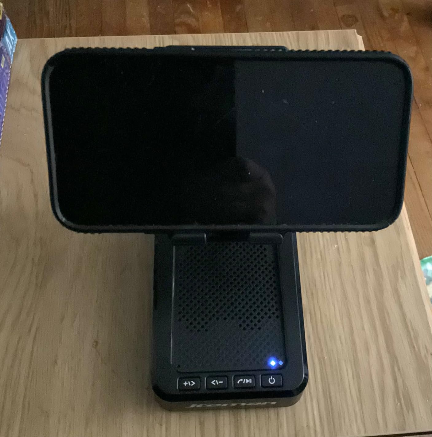 JTEMAN Cell Phone Stand with Bluetooth Speaker, Gifts for Men Tech Gadgets | Big Sound & Clear Bass, Wireless Audio Speaker Stand for iPhone/Android, Foldable Adjustable Phone Holder for Home Office customer photo 1