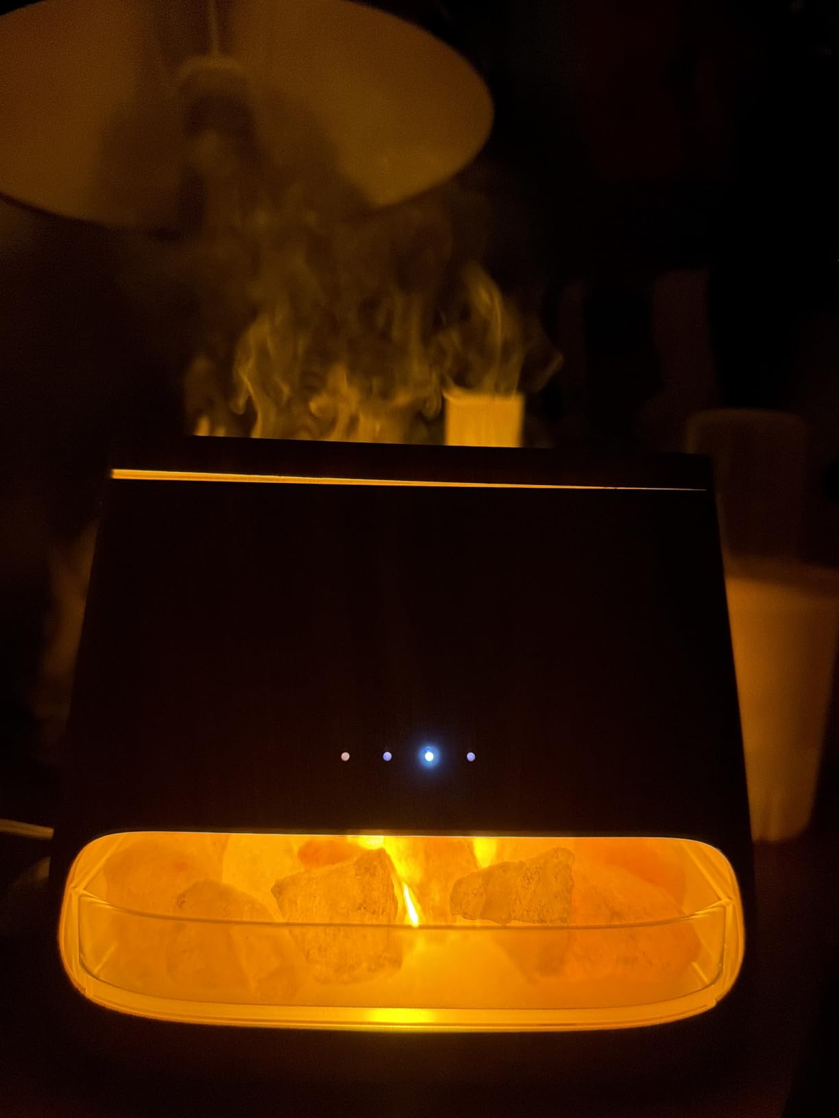 SALKING 2-in-1 Essential Oil Diffuser for Home & Himalayan Salt Lamp, 150ml | Ultrasonic Aromatherapy Diffuser, Cool Mist Humidifier with Auto Shut-Off, 100% Pure Himalayan Pink Salt Rock, Wooden Grain customer photo 2