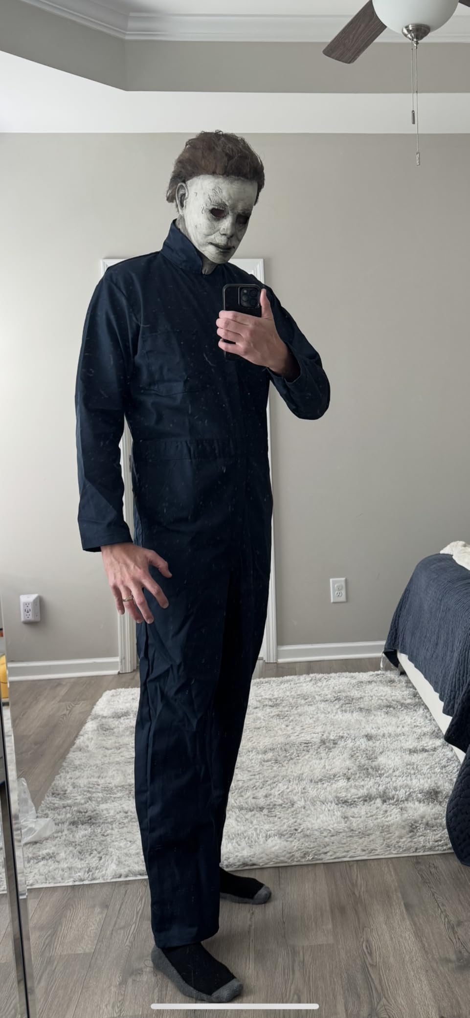 Durable Cotton Blend Coveralls for Men Relaxed Fit Work Mechanic Jumpsuit | Utility Coveralls for Men Heavy-Duty Work Jumpsuit Michael Myers Costume Inspired Coverall customer photo 1