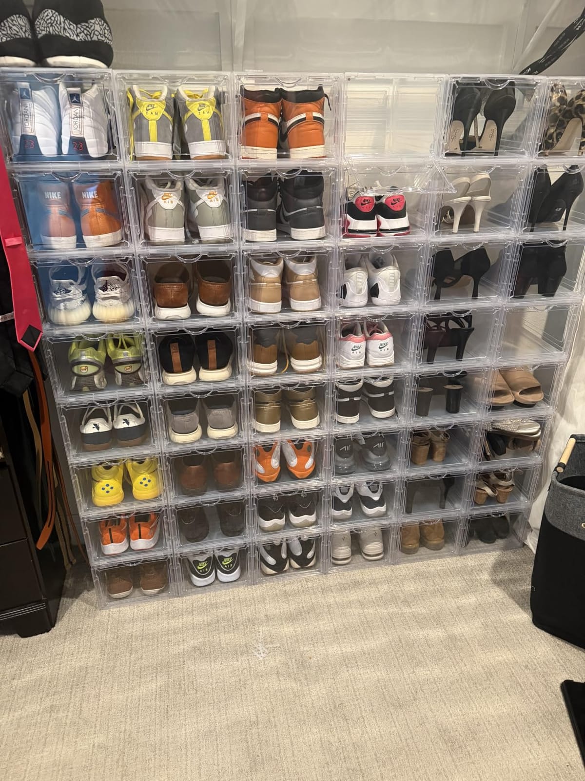Clemate Upgraded X-Large Shoe Organizer,Shoe Storage Organizer,12 Pack,Shoe Box Clear Plastic Stackable,Drop Front Shoe Box with Clear Door, Shoe Containers For Sneaker Display,Fit up to US Size12 customer photo 1