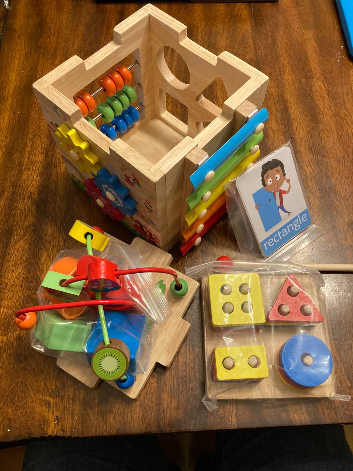 HELLOWOOD Wooden Activity Cube, 8-in-1 Montessori Baby Toys for 1+ Year Old | Educational Learning Toys for Toddlers, 1st Birthday Gift for Boys & Girls, Bonus Sorting & Stacking Board, Ready for Gifting customer photo 2