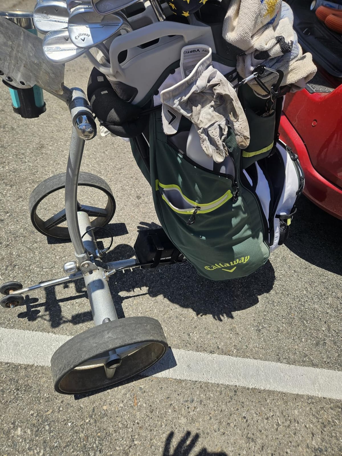 Electric Golf Push Cart with Remote Control - Up to 36 Hole & 1500 Life Cycle Lithium Battery Twin Motors Lightweight customer photo 1