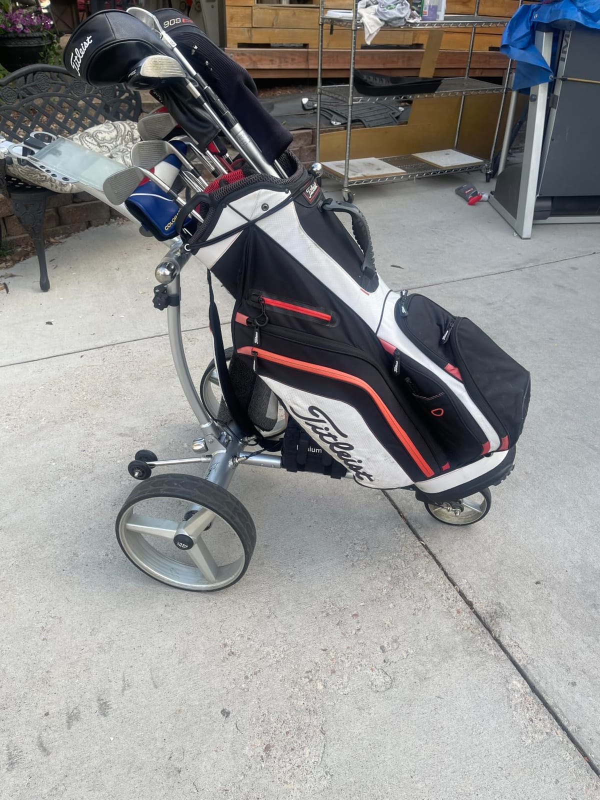 Electric Golf Push Cart with Remote Control - Up to 36 Hole & 1500 Life Cycle Lithium Battery Twin Motors Lightweight customer photo 2