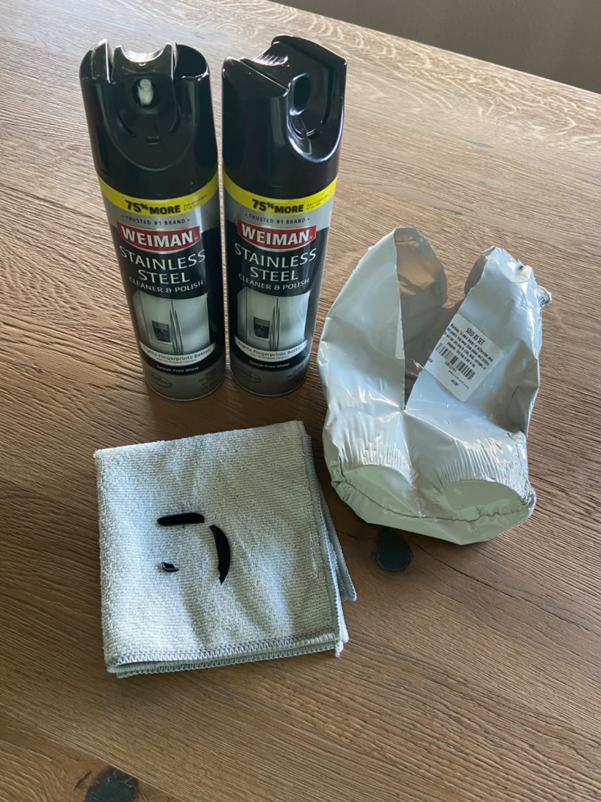 Weiman Stainless Steel Cleaner & Polish Kit, 2 Pack Aerosol & Cloth | Anti Fingerprint, Tetrachloroethylene (PCE) Free, Removes Water Spots & Grease, No Streaks or Residue, Metal Polish, Chrome customer photo 2