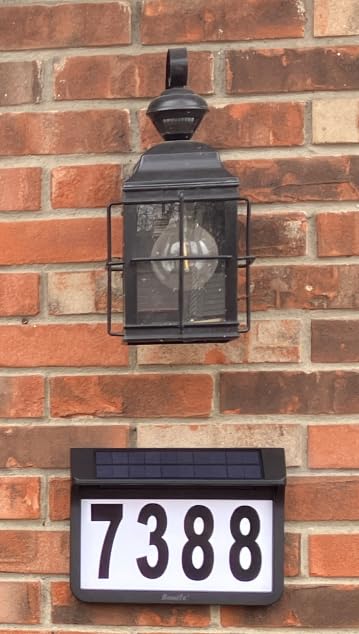 Solar Address Sign, Lighted Address Plaque Outdoor Waterproof, Illuminated Address Numbers, House Numbers for Outside customer photo 1