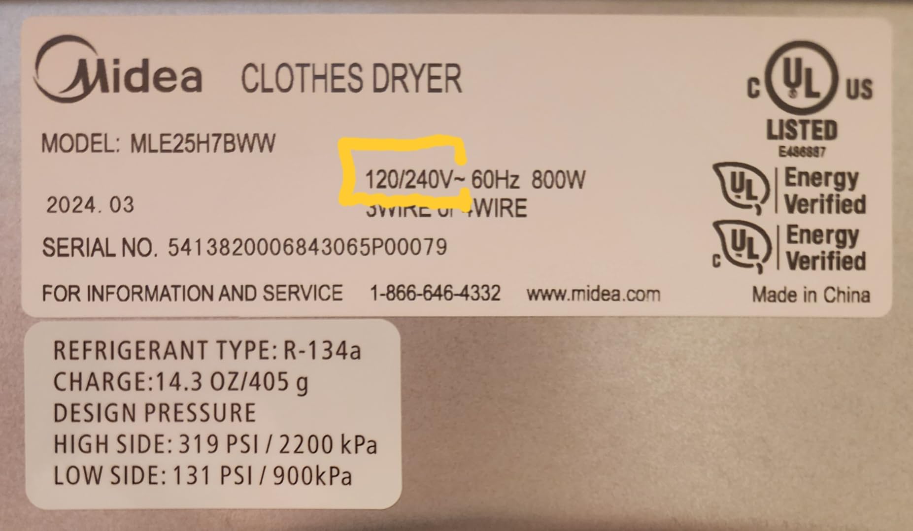 Midea Heat Pump Ventless Front Load Dryer Stackable 4.4 Cu.ft White | Energy Efficient, Space Saving customer photo 1