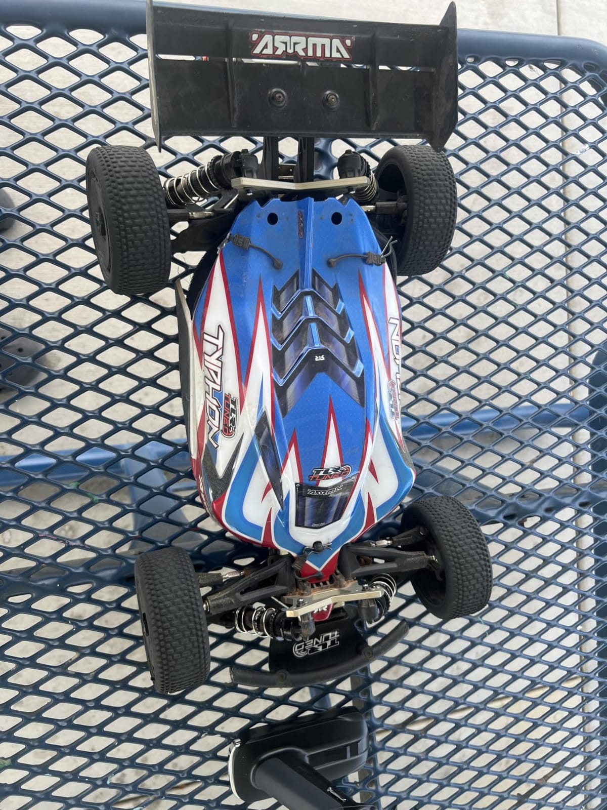 ARRMA RC Car 1/8 TLR Tuned Typhon 6S 4WD BLX Buggy RTR (Battery and Charger Not Included), Red/Blue, ARA8406 customer photo 1