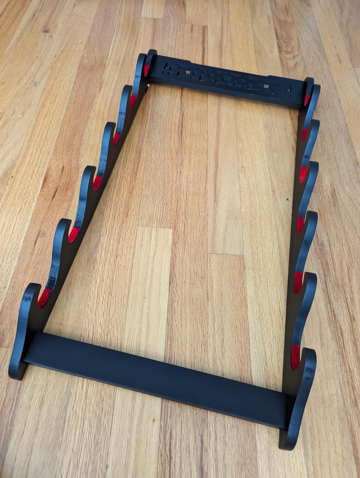 Sword Holder Katana Wall Mount - 5 Tier Samurai Sword Display Rack Wand Wakizashi Tanto Wall Hanger Sword Rack Sword Stand Display customer photo 1