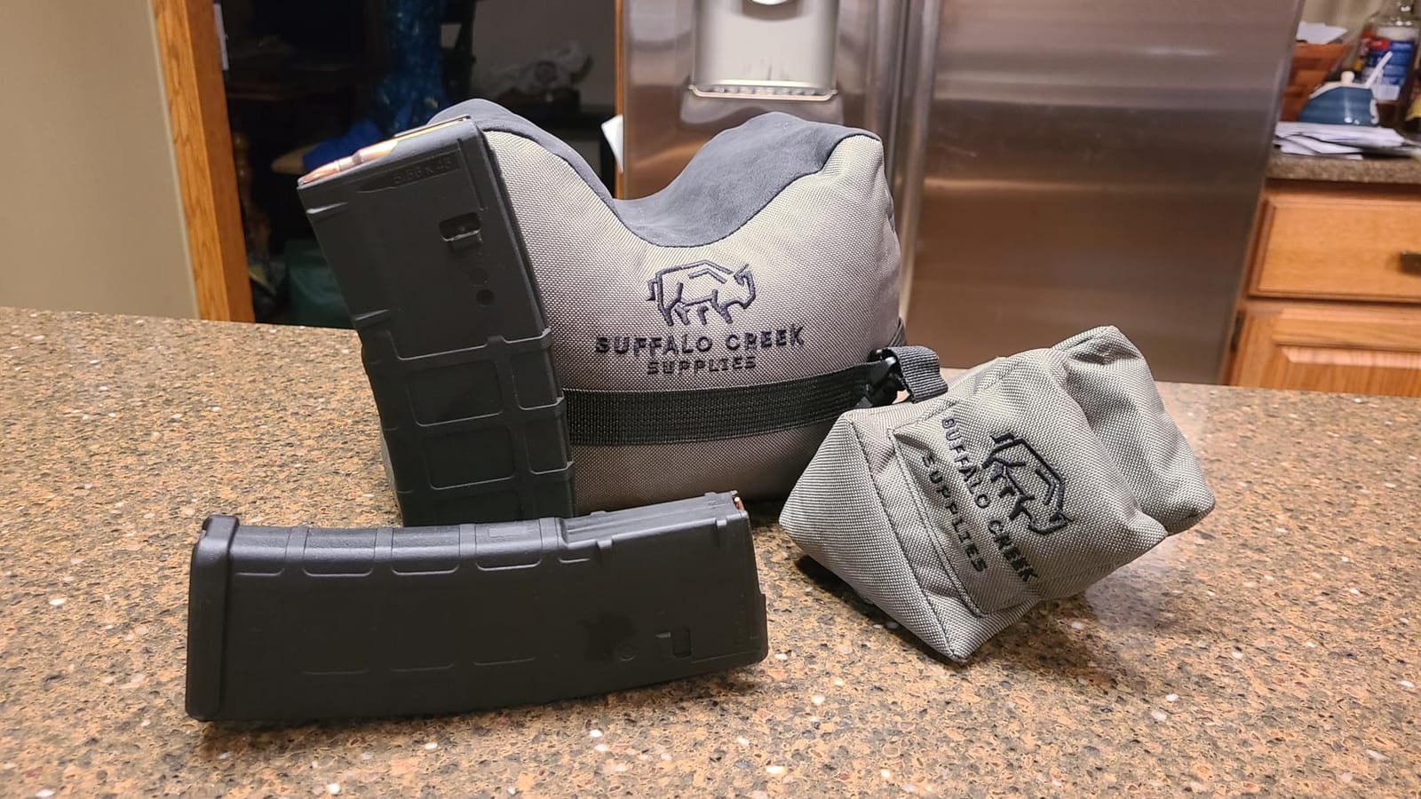 Buffalo Creek Supplies All Weather Durable Front and Rear Shooting Rest Bags, Rifle Rest Sand Bag for Bench Rest Shooting, Hunting, Target & Competitive Sports Shooting-Unfilled customer photo 1