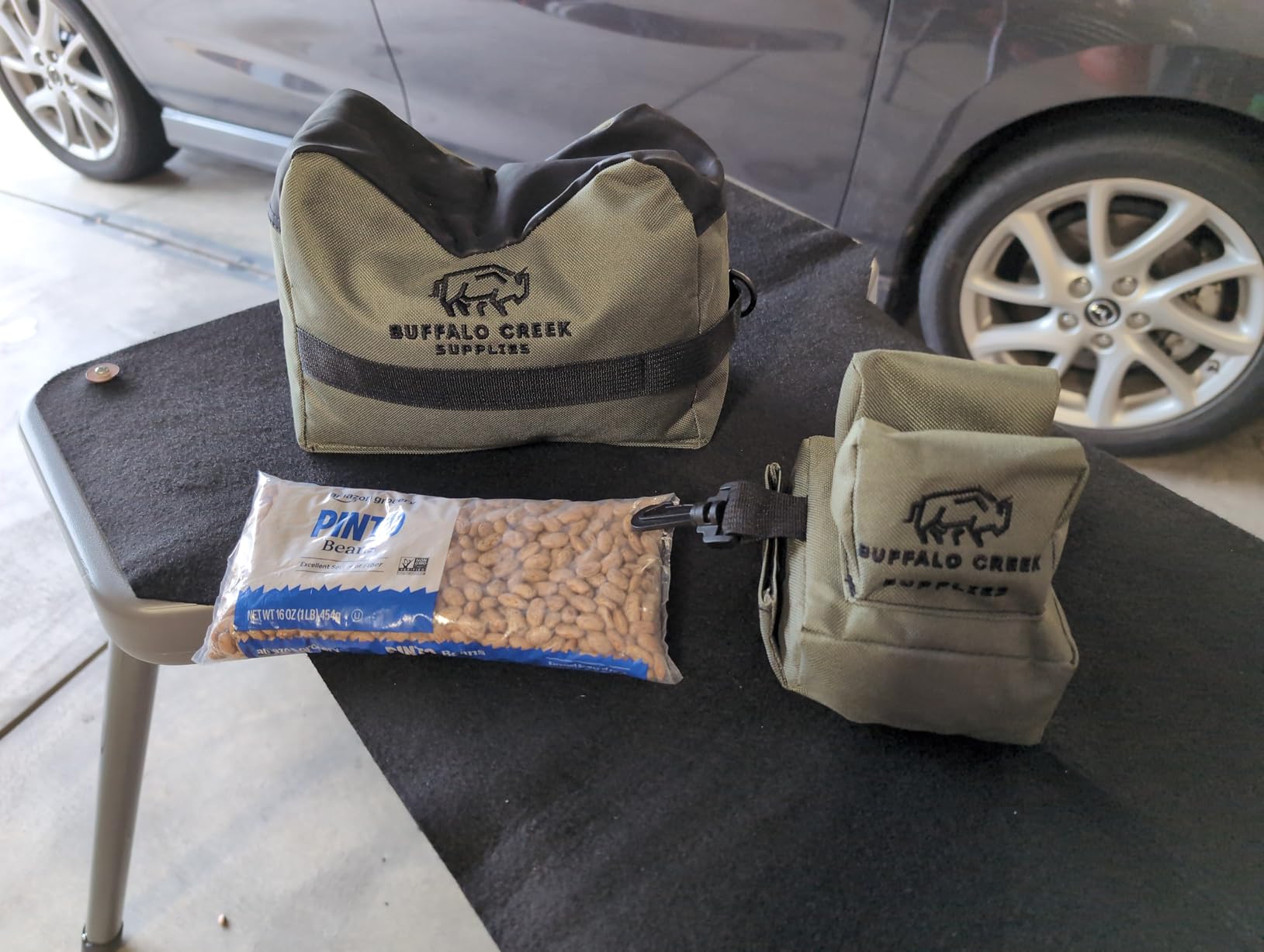 Buffalo Creek Supplies All Weather Durable Front and Rear Shooting Rest Bags, Rifle Rest Sand Bag for Bench Rest Shooting, Hunting, Target & Competitive Sports Shooting-Unfilled customer photo 2