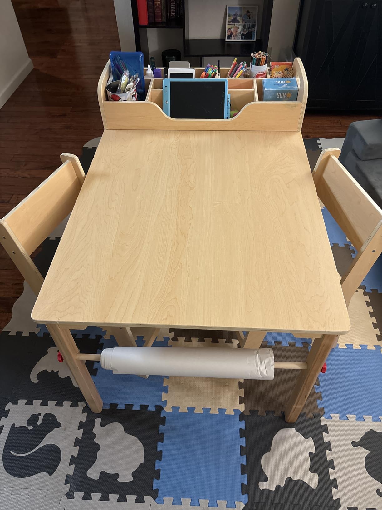 GDLF Kids Art Table and 2 Chairs with Storage, Ages 8-12, 47 x 30 Inch customer photo 1