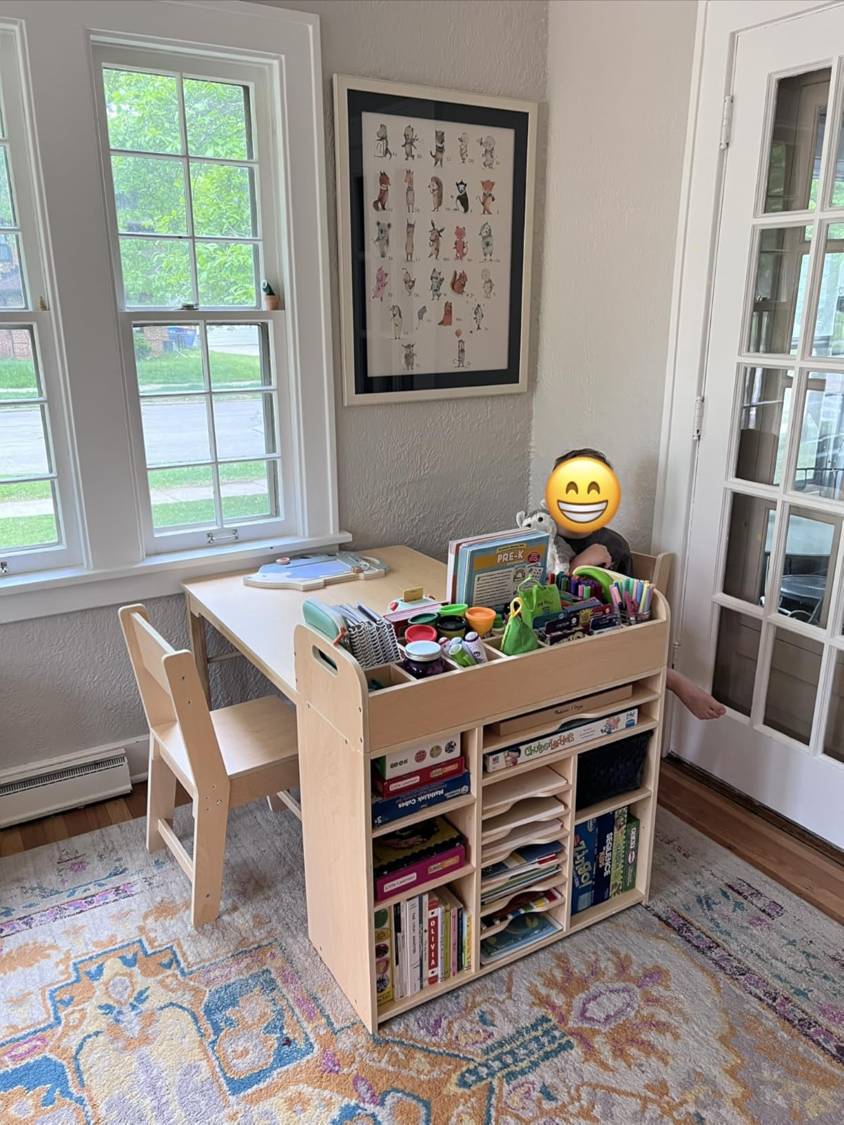 GDLF Kids Art Table and 2 Chairs with Storage, Ages 8-12, 47 x 30 Inch customer photo 2