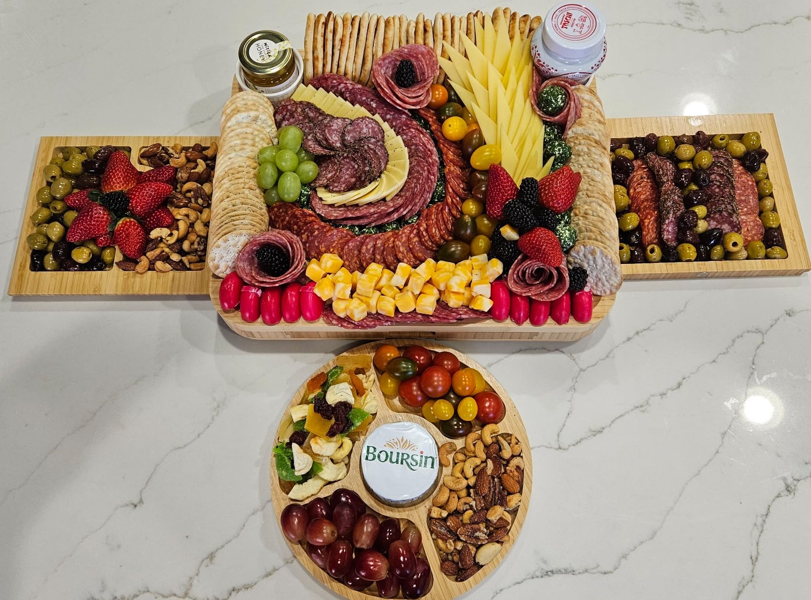 Bamboo Charcuterie Boards Gift Set - Simple Meat and Cheese Board Set with Charcuterie Board Accessories, Valentines Day Gifts, Unique House Warming Gifts New Home - Home it customer photo 1