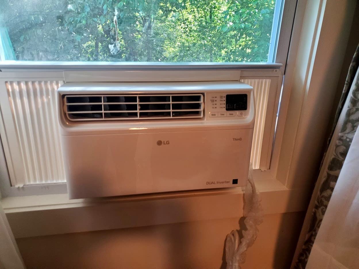 LG 10000 BTU Window Air Conditioners [2023 New] Dual Inverter Remote WiFi Enabled App Ultra-Quiet Washable Filter Cools 450 Sq.Ft AC Unit Easy Install White LW1022FVSM customer photo 1