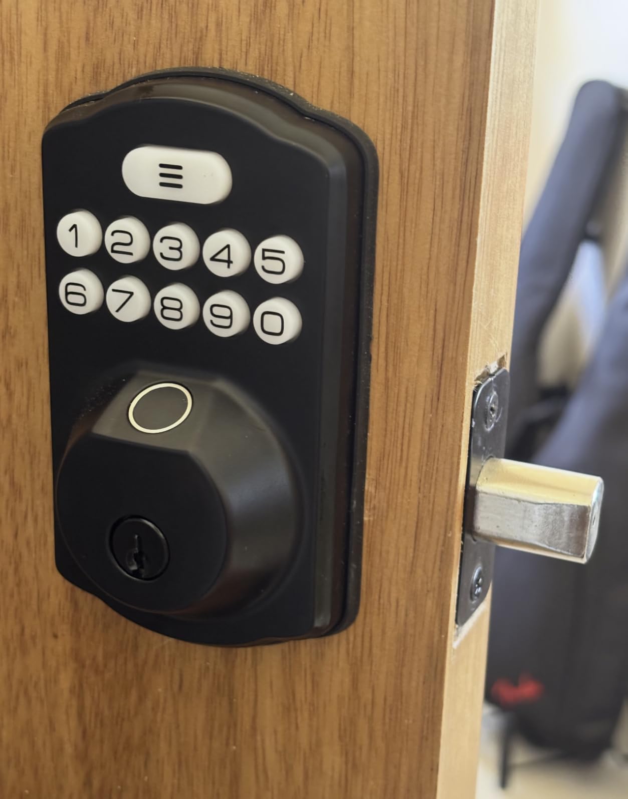 Veise KS02A Fingerprint Door Lock, Keypad Deadbolt, Matte Black, Keyless Entry, AI Fingerprint, 20 Codes, Auto Lock, Anti-Peeping Code, IP54 Waterproof, Electronic Deadbolt for Front Door customer photo 2
