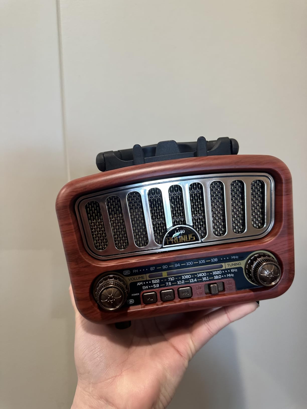 PRUNUS J-180 Vintage Retro Radio Bluetooth Speaker with Stereo Sound BT5.0 | TF Card & MP3 Player, Rechargeable Speaker, Loud Volume, AM FM Radio Portable customer photo 1