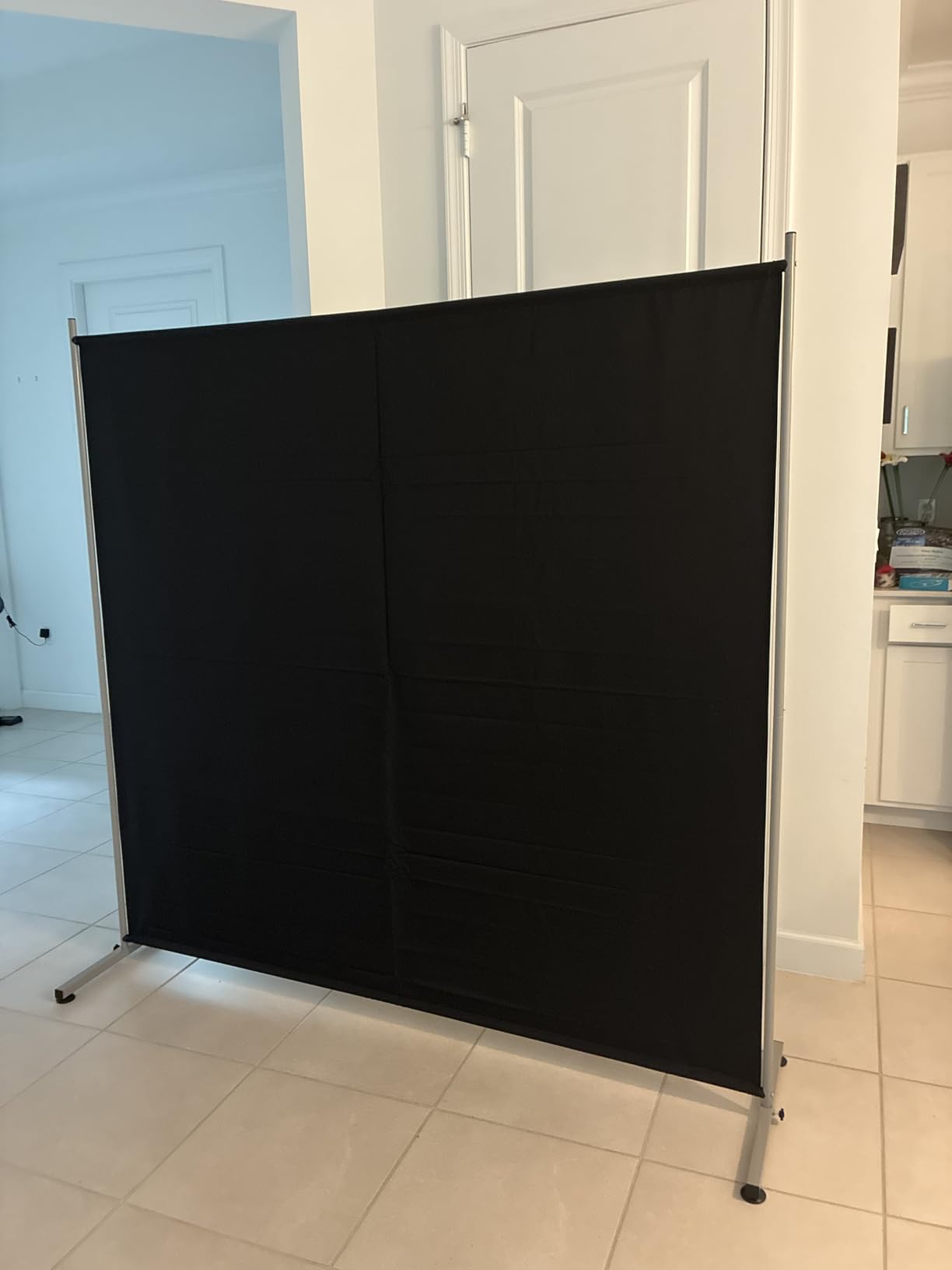RANTILA Single Large Panel Room Divider, Privacy Screen for Office, Partition Separators, Freestanding Divider 71''W x 69.5''H, Grey customer photo 1