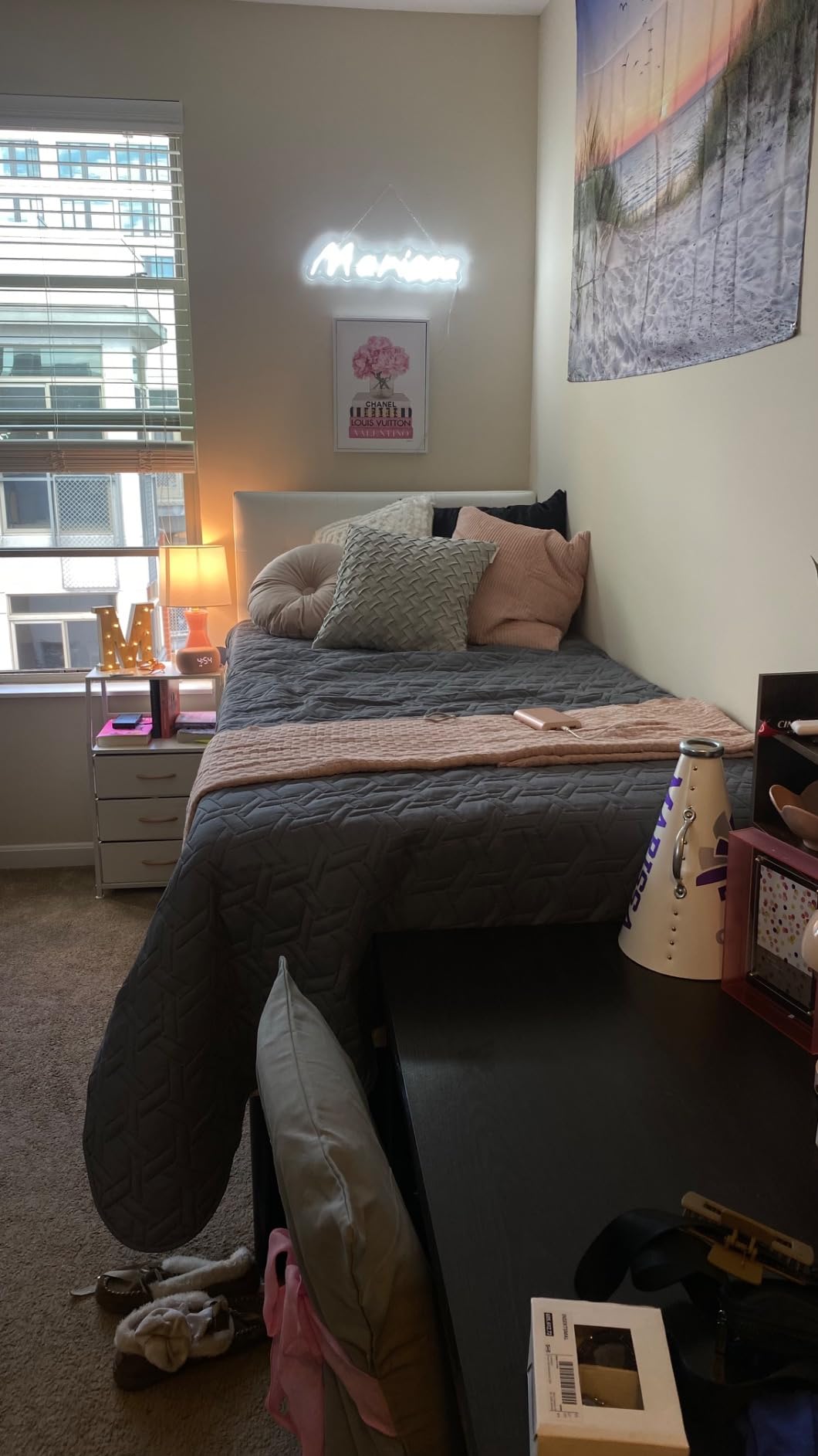 HVEST Ocean Beach Tapestry Wall Hanging, Sunset Seabird and Beach with Grass Wall Hanging Tapestry Natural Landscape Tapestry for Bedroom Living Room Dorm Decoration Wall Decor, 80x60 Inches customer photo 2