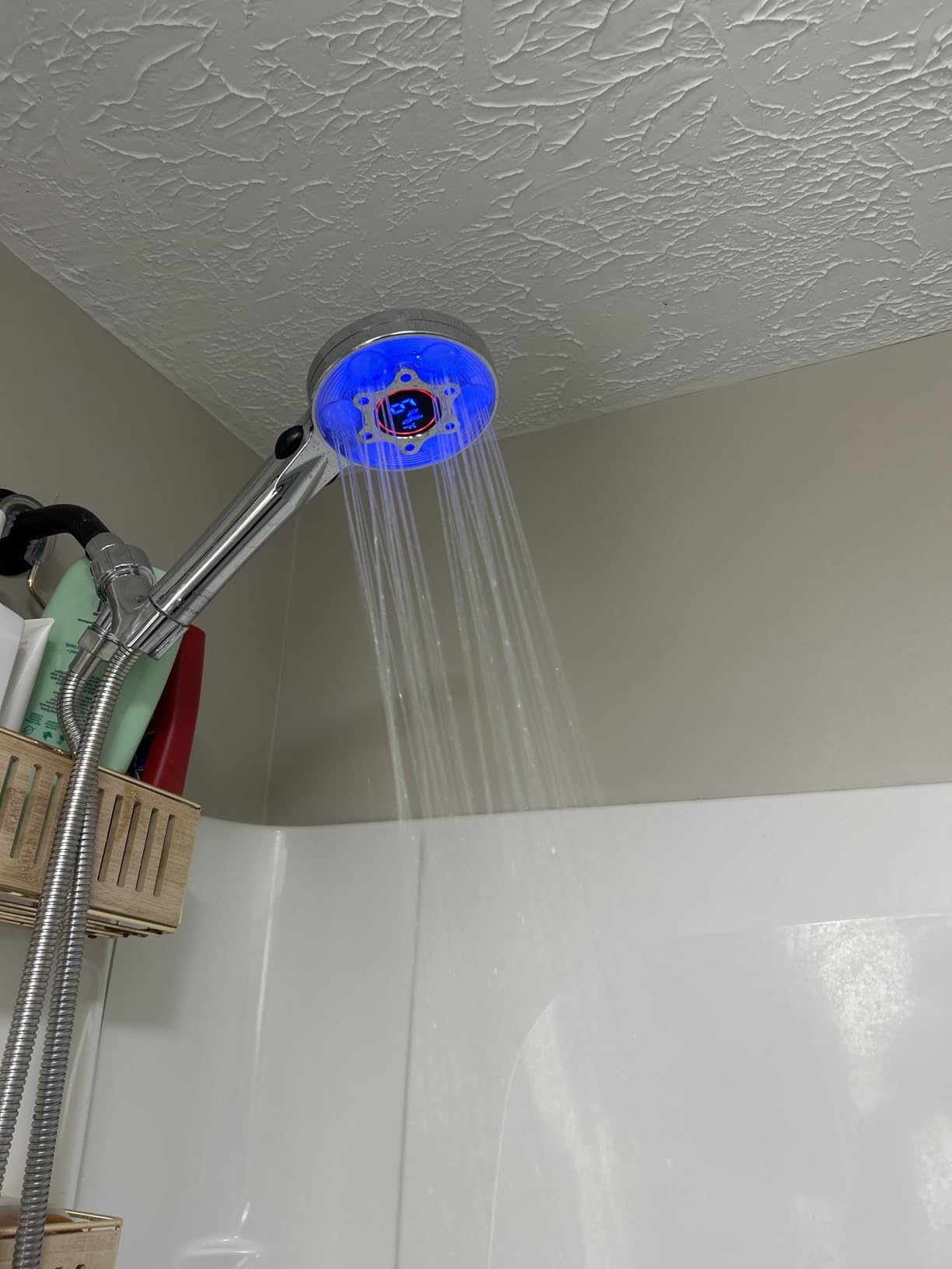 LED Shower Head with Handheld, Color Changing | with Water Temperature Display, Water Saving Spray Showerhead with 59
