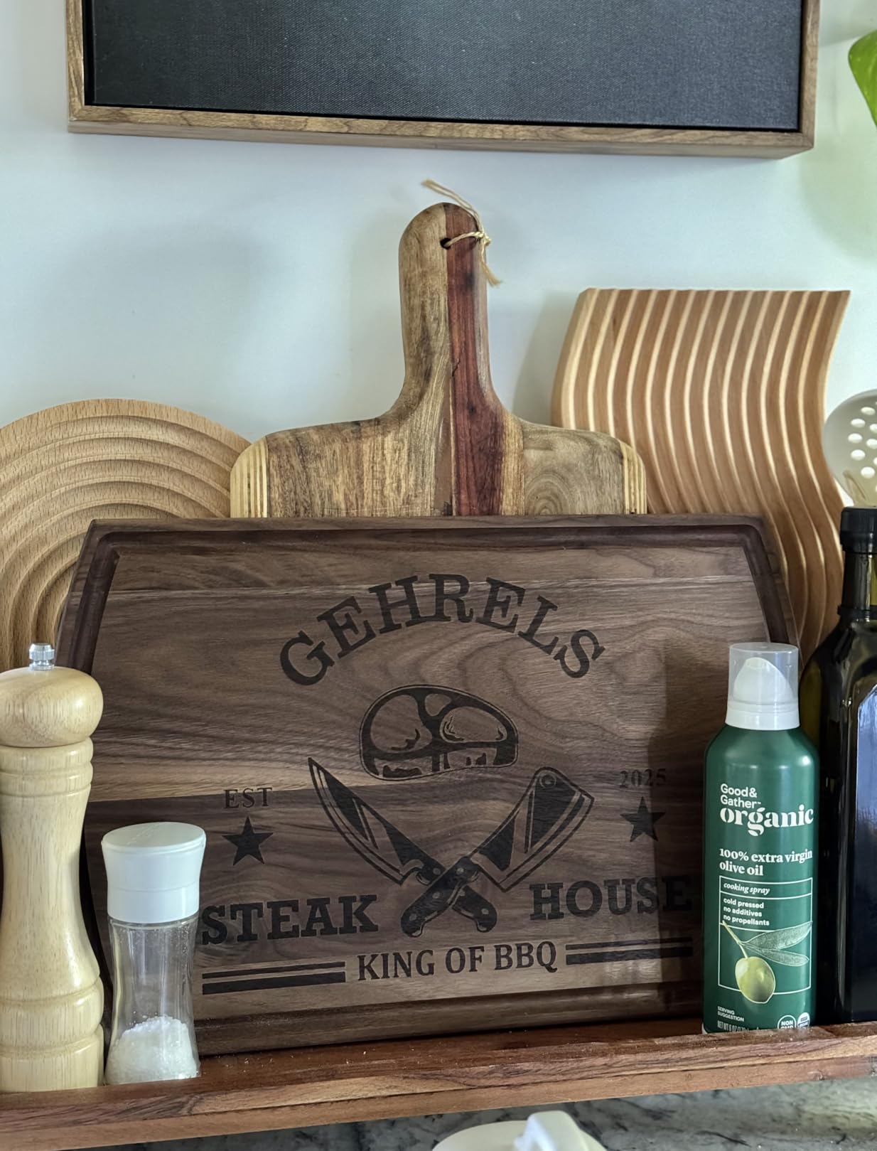 Personalized Gift for Men - Custom Engraved Cutting Board for Dad, Grandpa - Wood Grill Board for BBQ Lovers - Barbecue & Grilling Gift for Him - Perfect for Father's Day, Anniversary or Birthday customer photo 2