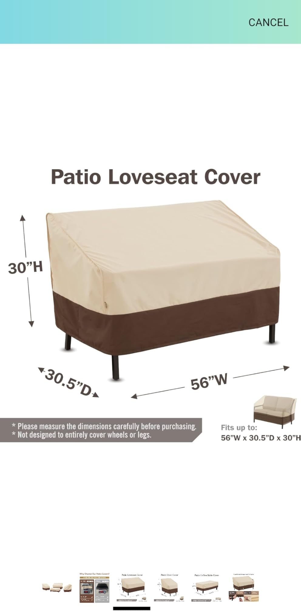 Loriano Patio Furniture Cover Set Waterproof 4 Piece Grey | 600D Heavy Duty, Outdoor Furniture Covers Waterproof, Lawn Patio Set Cover customer photo 2