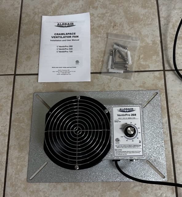 ALORAIR 260CFM Crawl Space Ventilator Fan with Humidistat & Thermostat | 6.7 Inch Basement Vent Fan with Freeze Protection, IP-55 Rated Isolation Mesh for Crawlspace, Garage, Attic, Exhaust customer photo 1