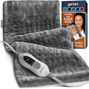 GENIANI Electric Throw - Heating Pad for Neck and Shoulders, Large Heated Pad for Neck Pain, Shoulder Heating Wrap with 4 Auto Shut-Off, 6 Heat Settings, Pain Relief, Gifts for Women Men - 22