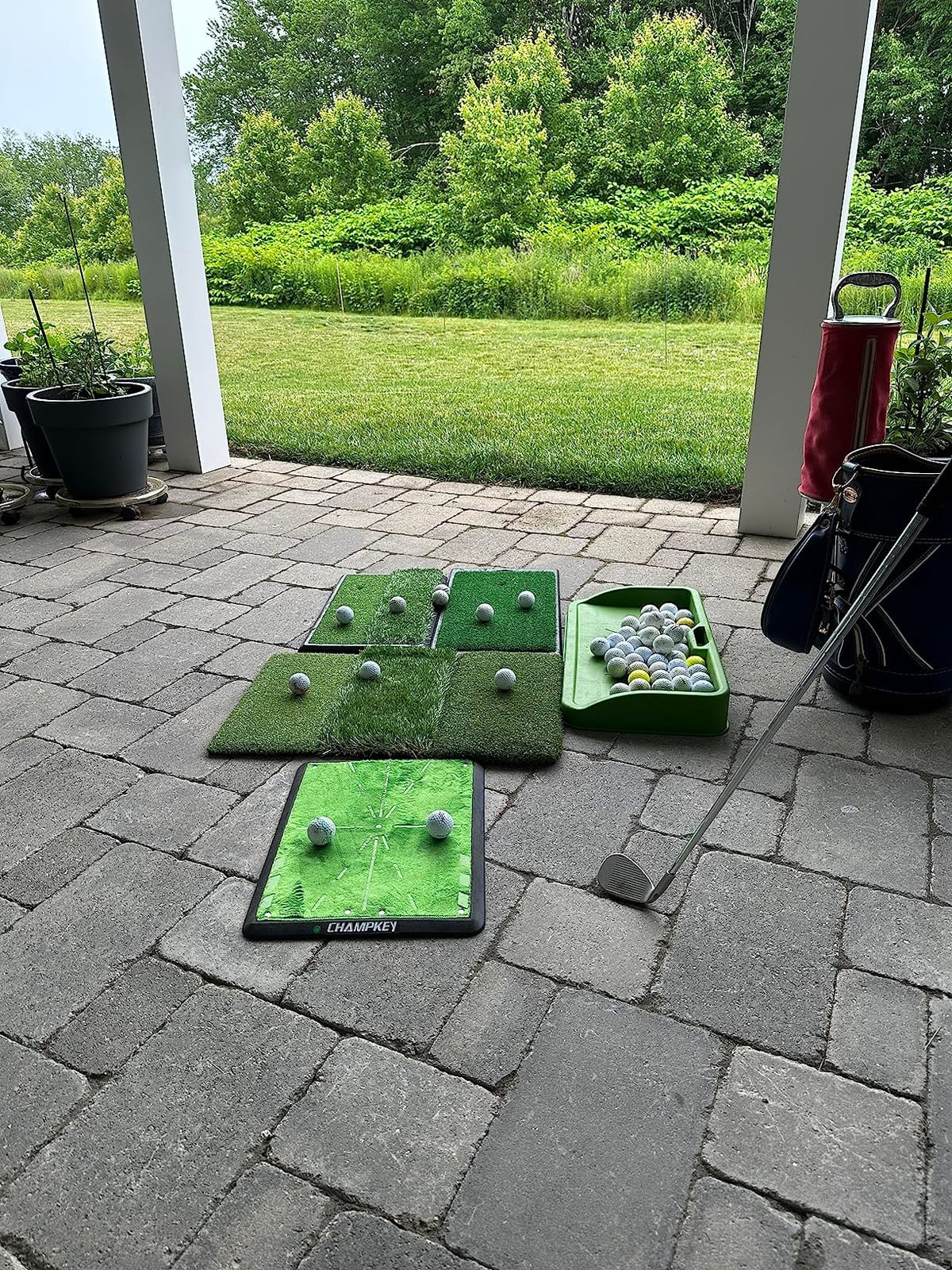 Heavy Duty Golf Ball Tray - with Cell Phone Holder Record Golf Swing - 100 Ball Capacity - High Impact Rubber Golf Tray Compatible with All Hitting Mats customer photo 1