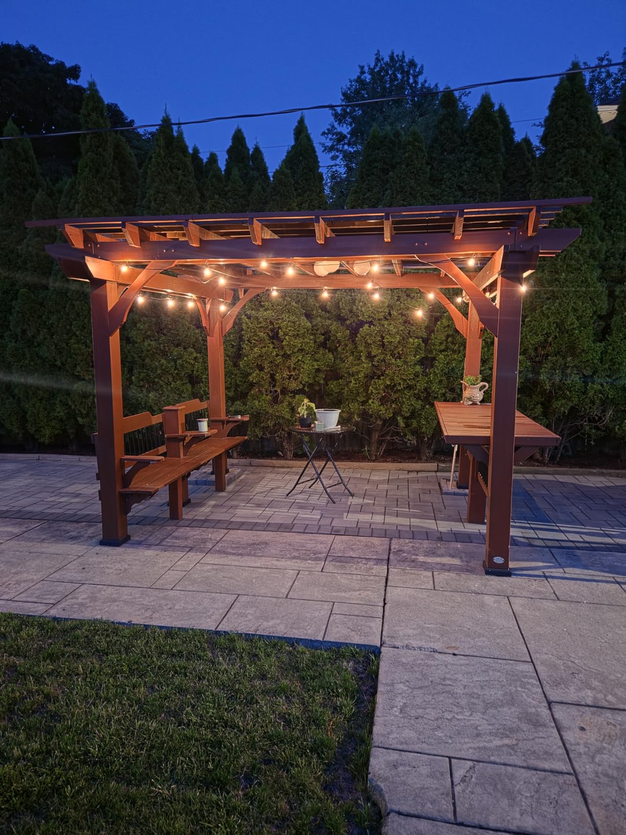 Outdoor String Lights, 100FT 100+2 G40 Bulbs Shatterproof Patio Lights | IP65 Waterproof Dimmable Hanging Connectable Globe LED Outdoor Lights for Backyard, Bistro, Porch, Deck, Balcony customer photo 2