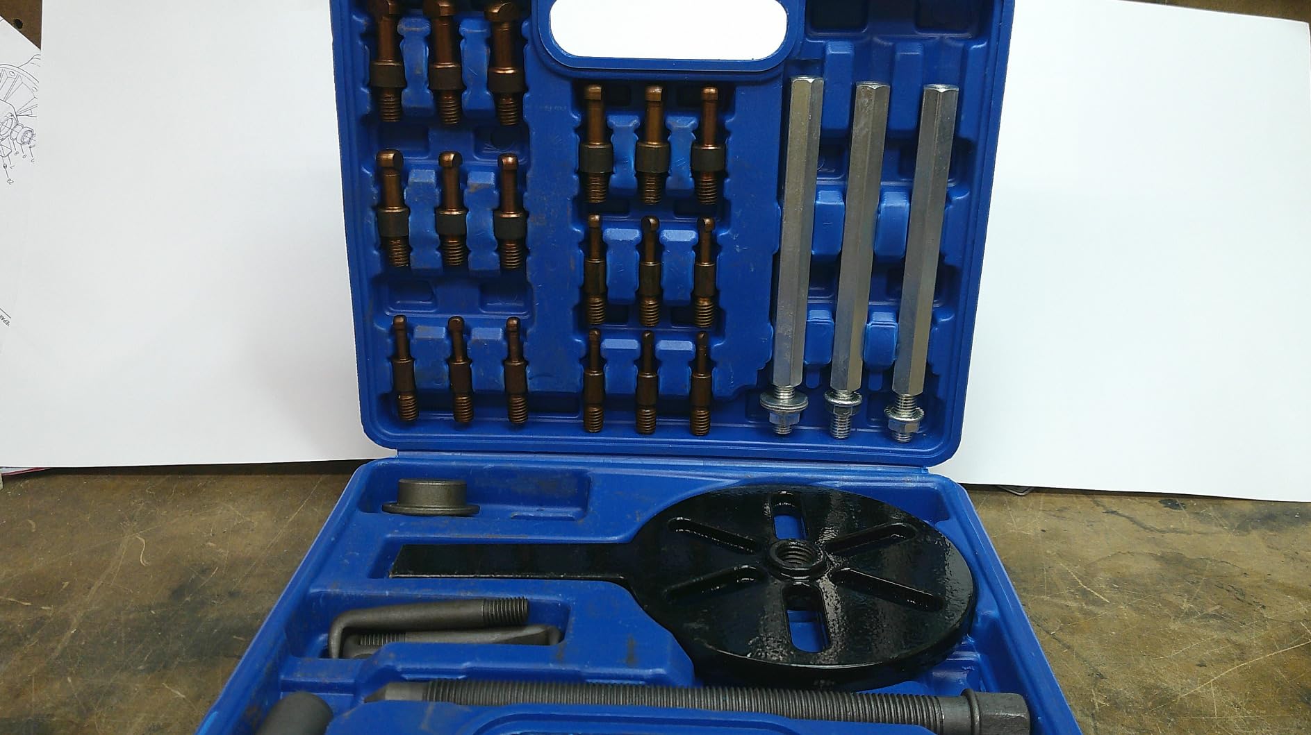 21 in1 Bearing Puller, Bearing Puller Set, Inner Hole Three-Jaw Puller, with Curved Hook and Red Steel Collet Multifunctional Bearing Removal Tool, with Heavy Duty Portable Storage Case Blue customer photo 1