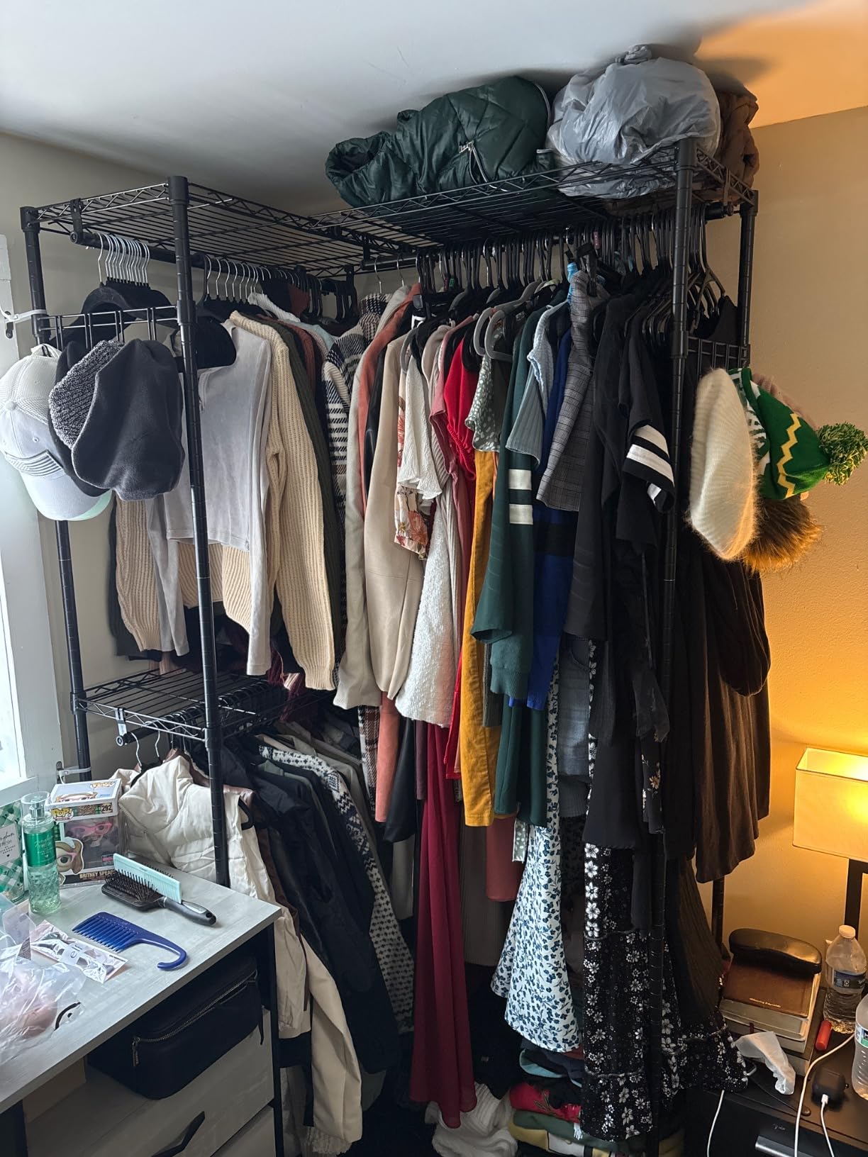 VIPEK L4 Clothing Rack for Hanging Clothes Heavy Duty Closet for Corner | L Shaped Closet System, Multiple Hanging Rods, Adjustable Wire Shelving/Side Hooks, Load 810lbs for Walk-in Closet, Black customer photo 2