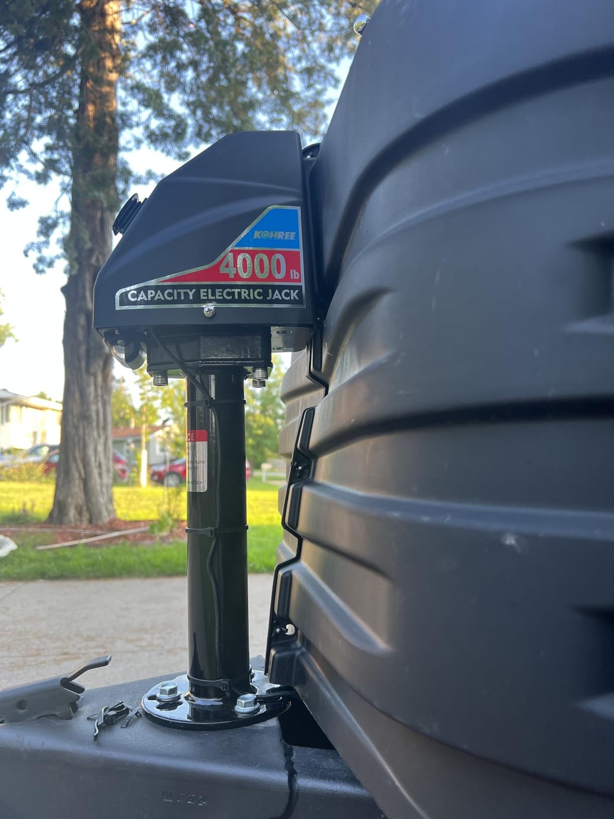 Kohree Electric Trailer Jack 4000lbs, Heavy Duty RV Electric Power Tongue Jack for Travel Trailer A-Frame Camper, with Manual Crank Handle & Weatherproof Cover, 22