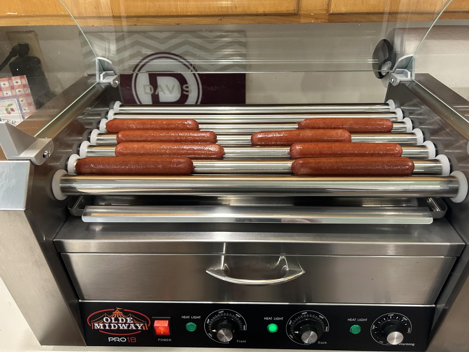 Olde Midway Electric 30 Hot Dog 11 Roller Grill Cooker Machine with Bun Warming Drawer and Cover - Commercial Grade, Stainless Steel customer photo 1