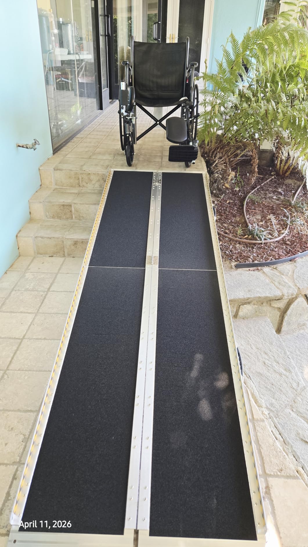 VNN Portable Wheelchair Ramp 8FT, Seamless Non-Slip Aluminum Ramps for Wheelchairs for Home, Handicap Wheelchair Ramps for Home Steps, Aluminum Loading Dock Plates customer photo 2