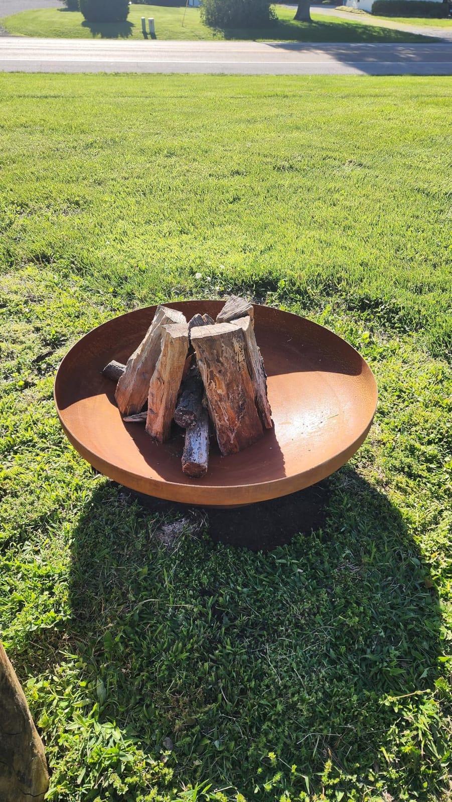 KOL Fire Pit for Outside Wood Burning, 35.5 Inch Large Round Firepit Bowl Outdoor and Patio, Heavy-Duty Bonfire Pit Oxidized Finish, Free-Standing, Camping Backyard Terrace customer photo 1
